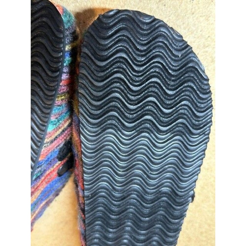 NWOB Rocket Dog Multicolor Striped Wool Double Buckle Clog Mules Women Sz 7 - Picture 8 of 10